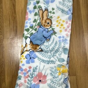 Easter  White and Blue Bunny Blanket 60x70